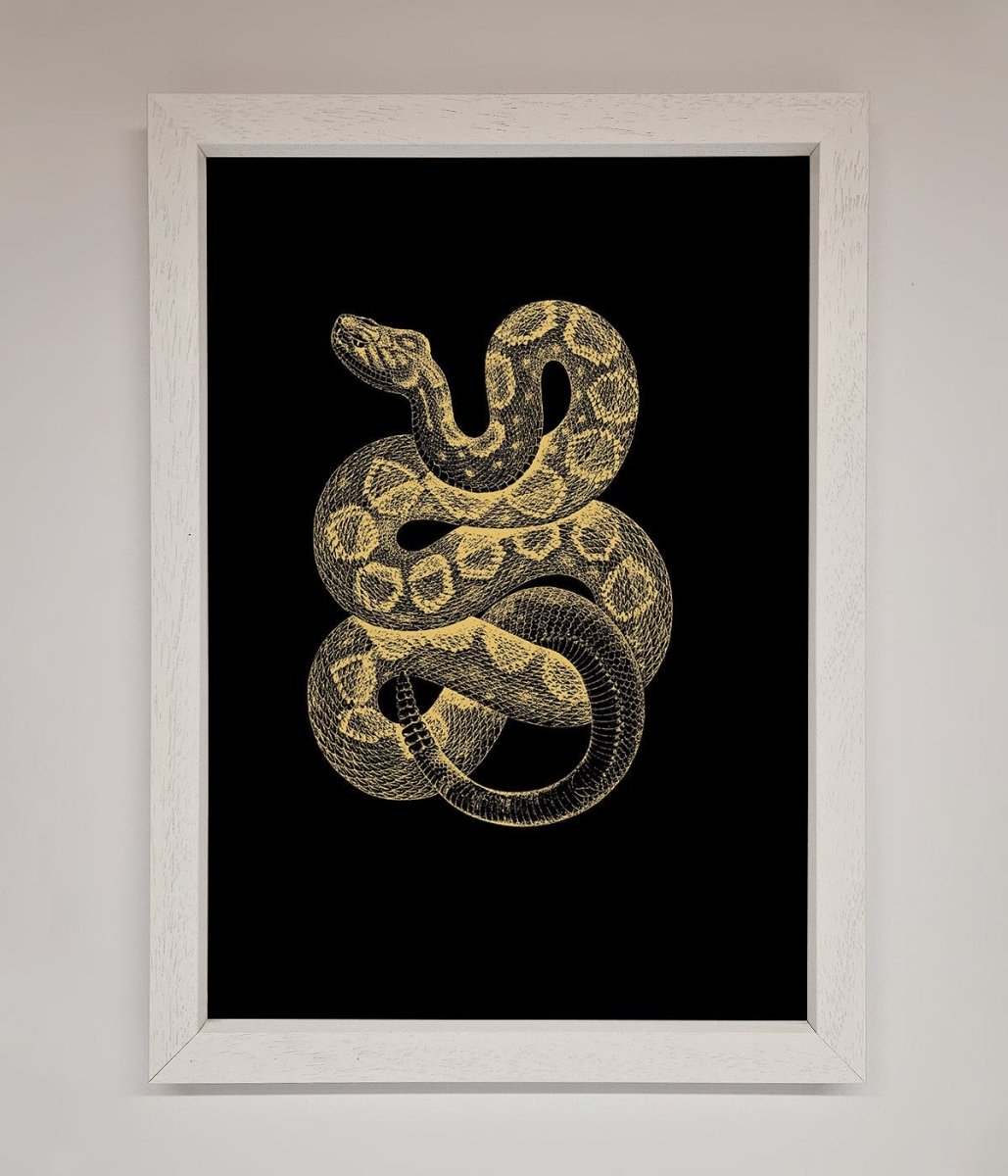 Golden Serpent Framed Wall Art - Zestio