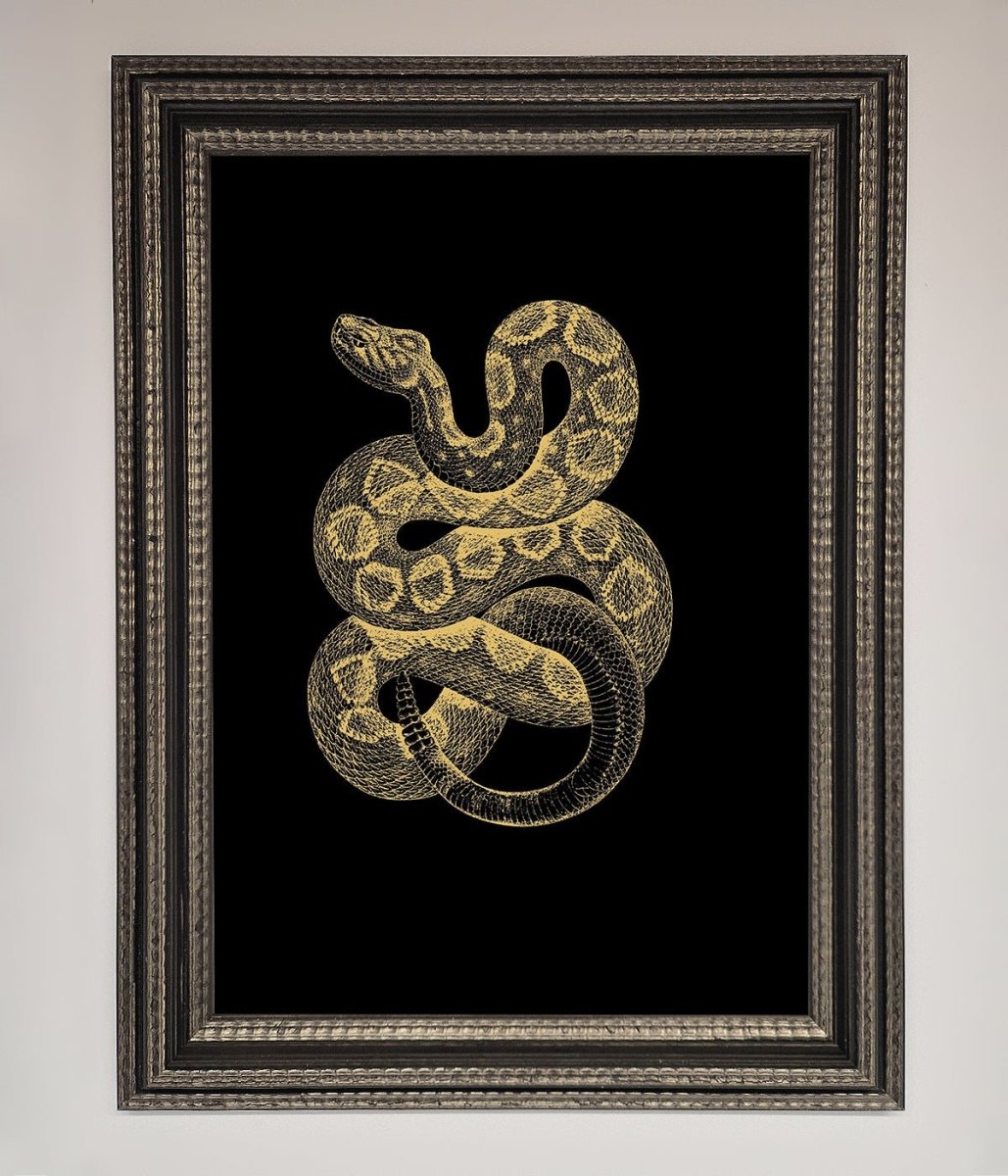 Golden Serpent Framed Wall Art - Zestio