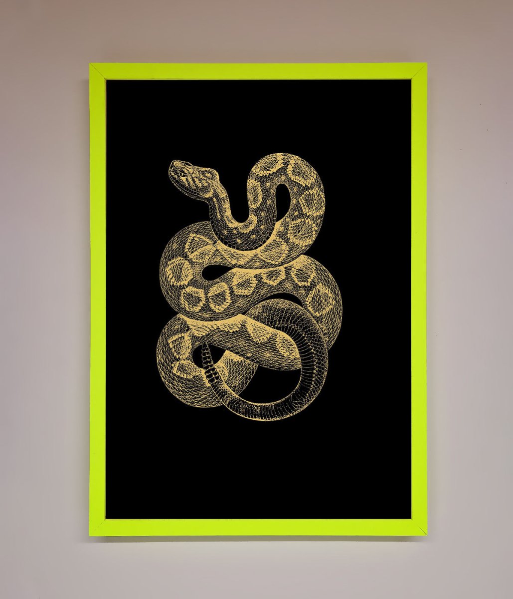 Golden Serpent Framed Wall Art - Zestio