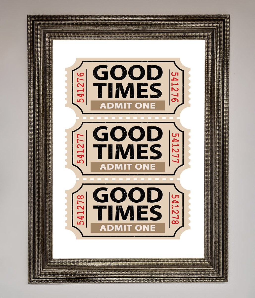 Good Times Beige Framed Wall Art - Zestio
