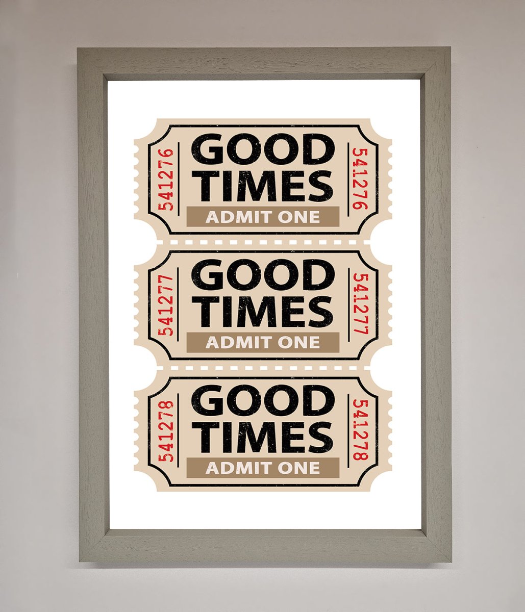 Good Times Beige Framed Wall Art - Zestio