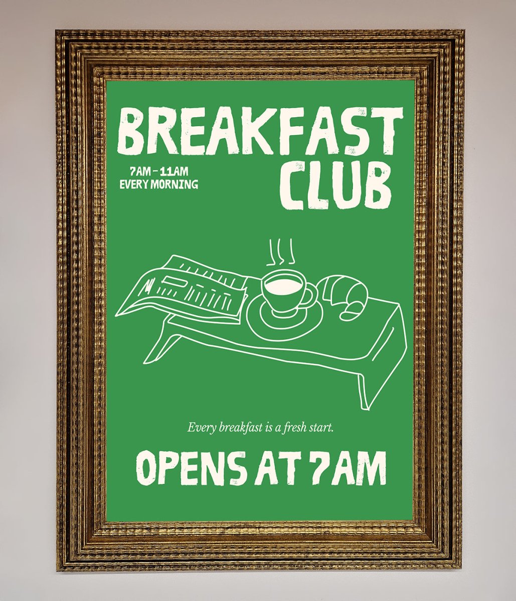 Green Breakfast Club Framed Wall Art - Zestio