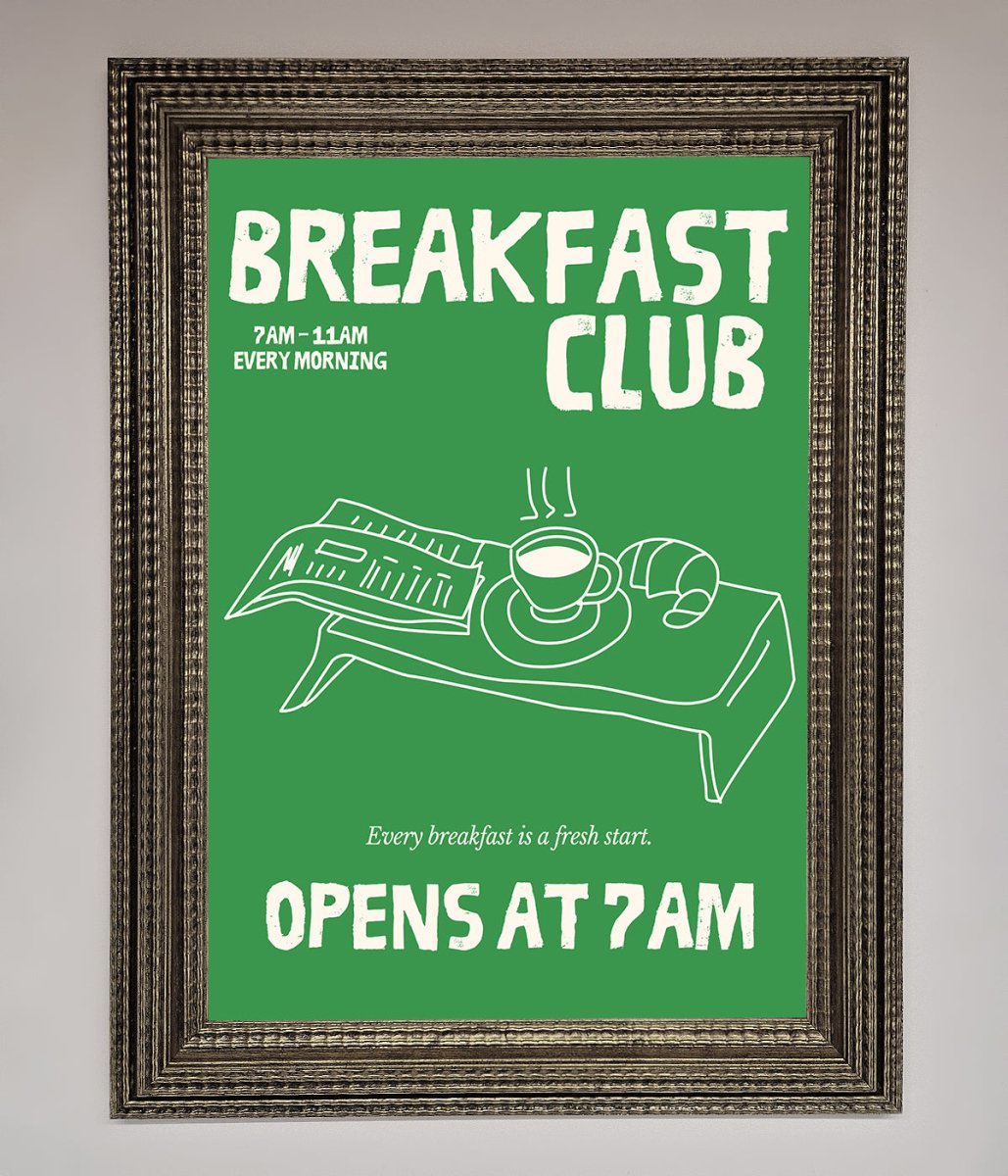 Green Breakfast Club Framed Wall Art - Zestio