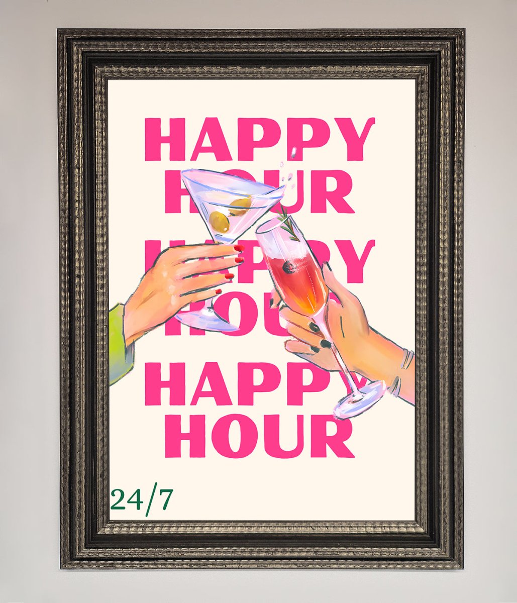 Happy Hour Framed Poster - Zestio