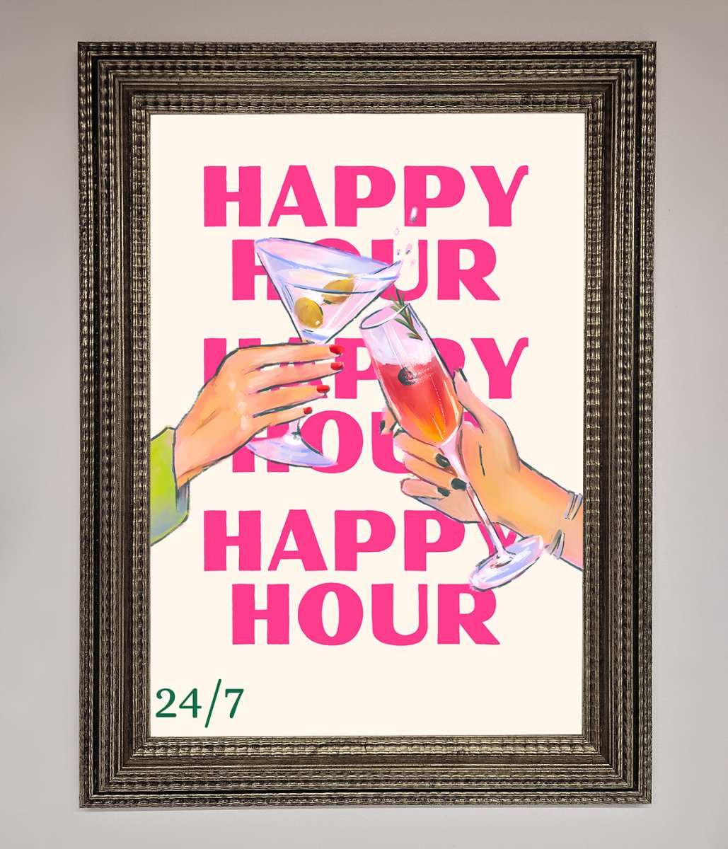 Happy Hour Framed Poster - Zestio