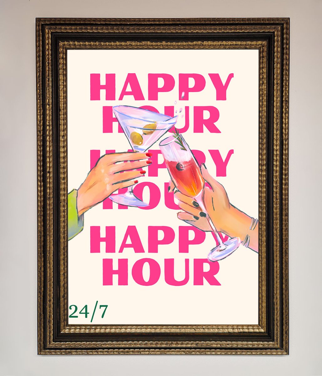 Happy Hour Framed Poster - Zestio