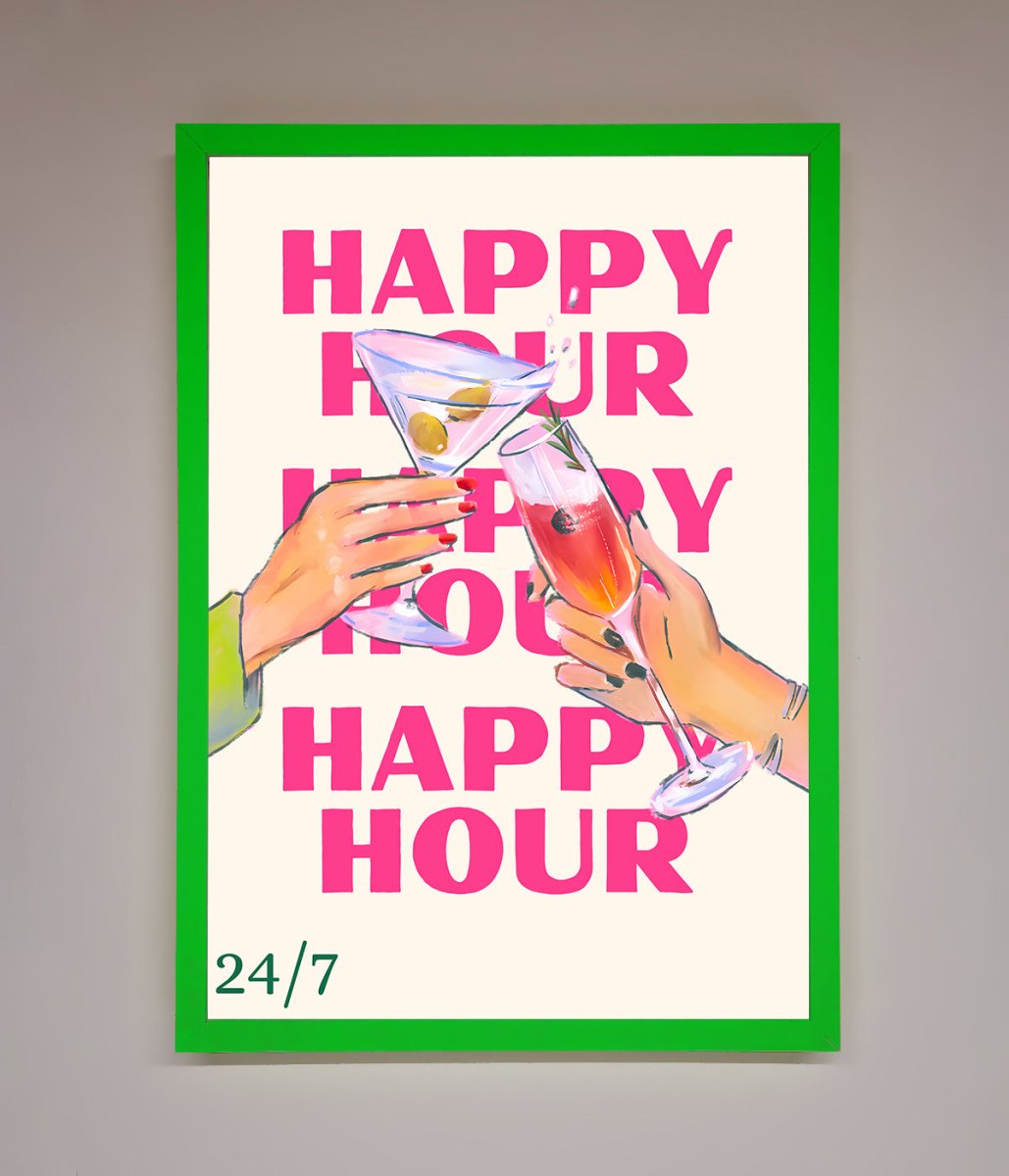 Happy Hour Framed Poster - Zestio