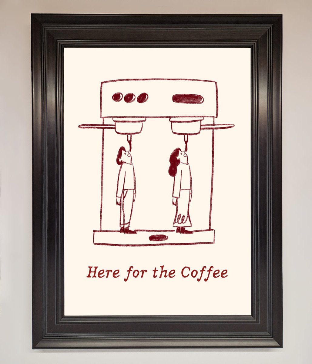Here For The Coffee Framed Print - Zestio