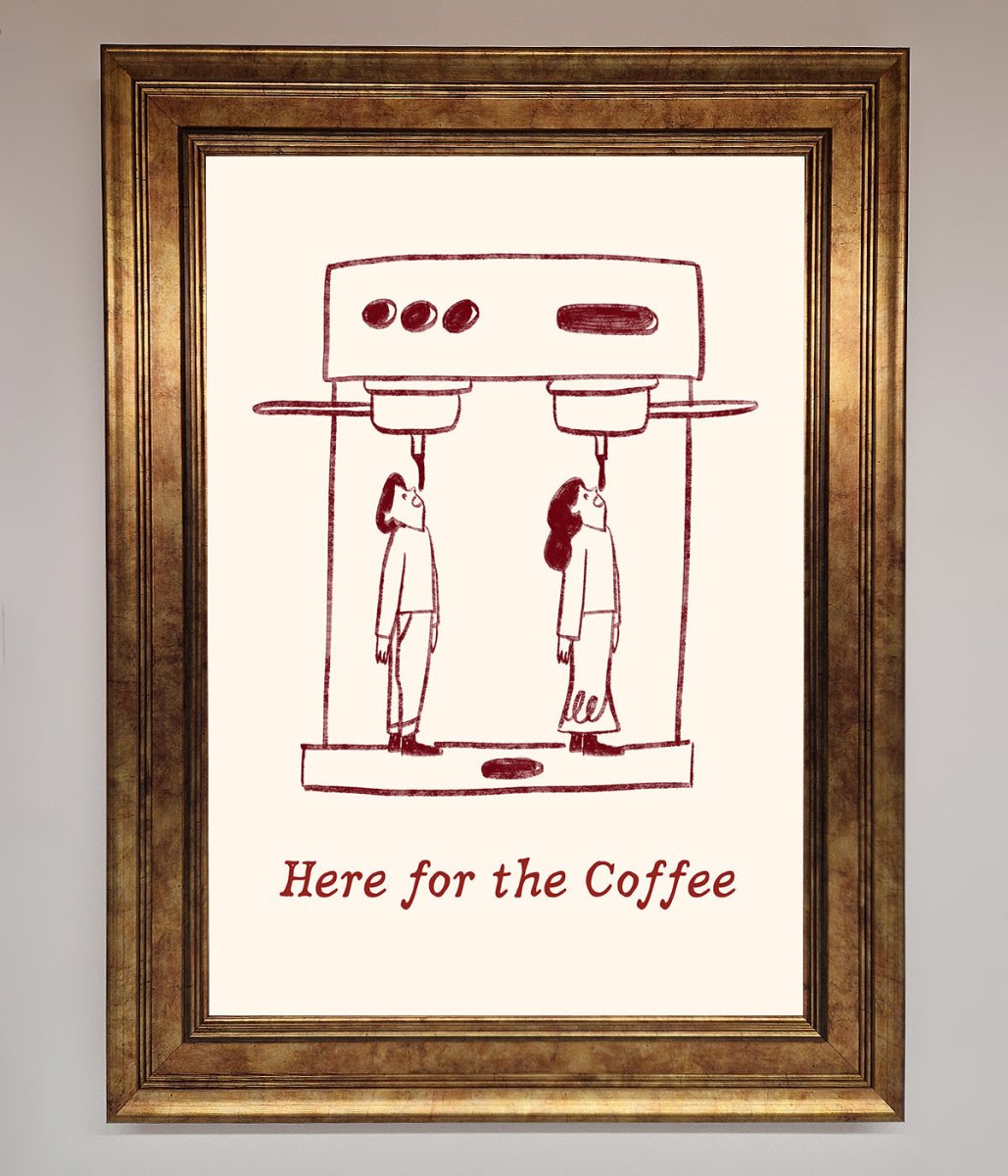 Here For The Coffee Framed Print - Zestio