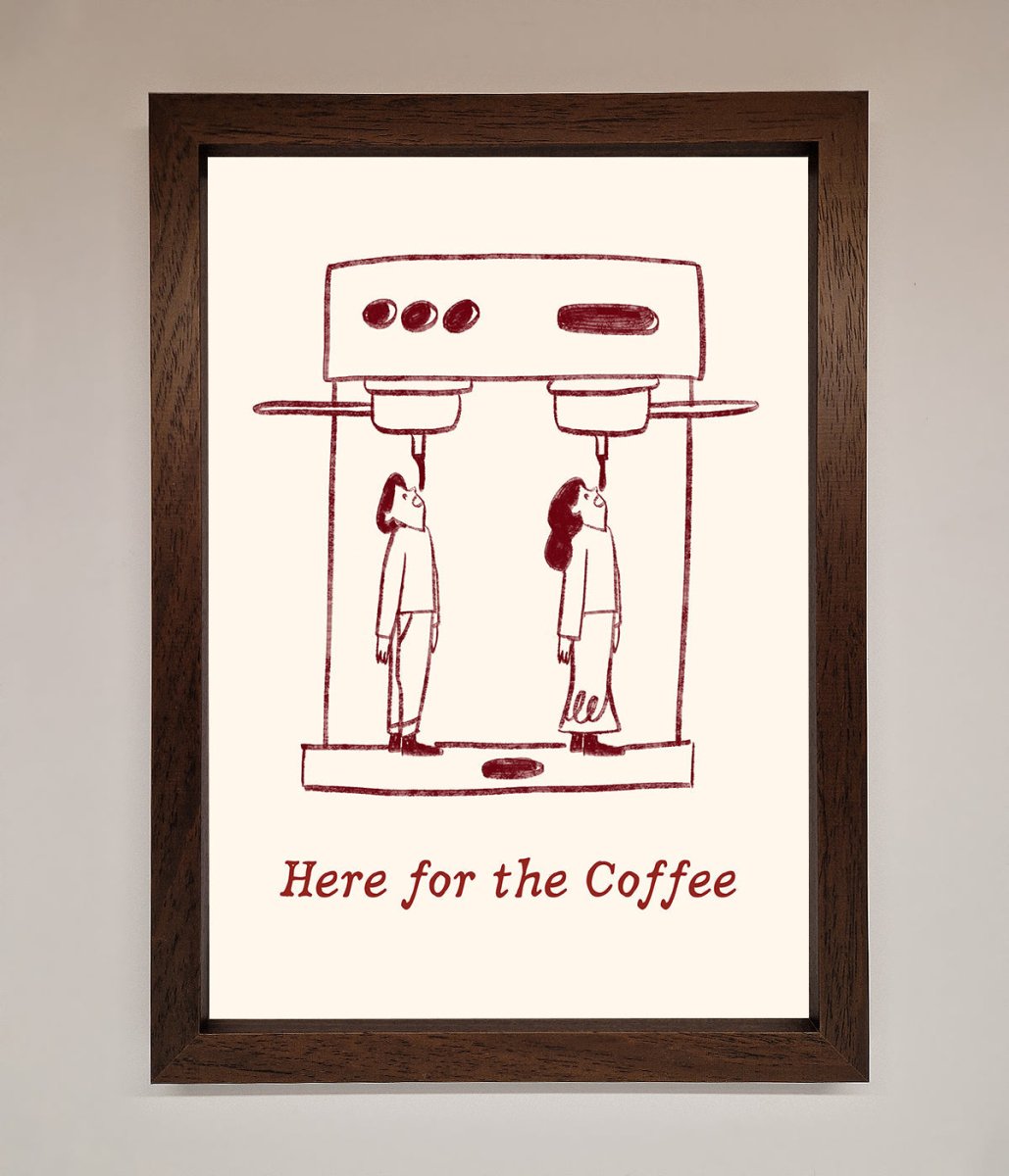 Here For The Coffee Framed Print - Zestio