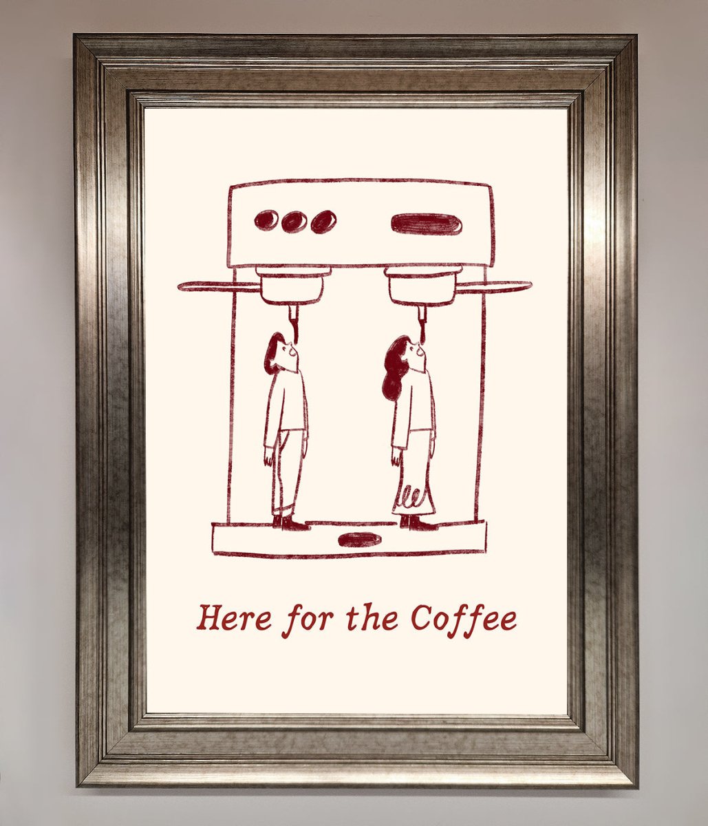 Here For The Coffee Framed Print - Zestio