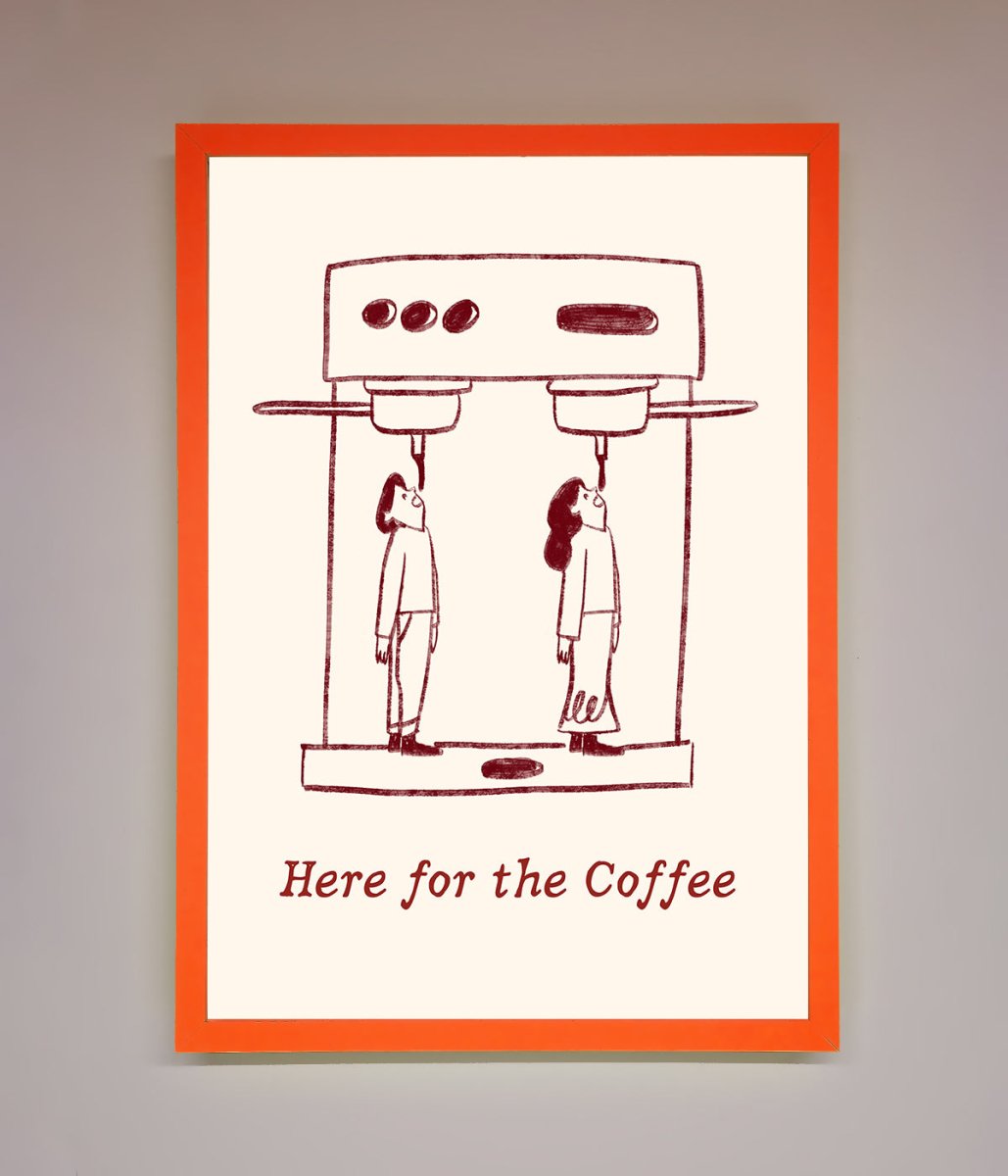 Here For The Coffee Framed Print - Zestio