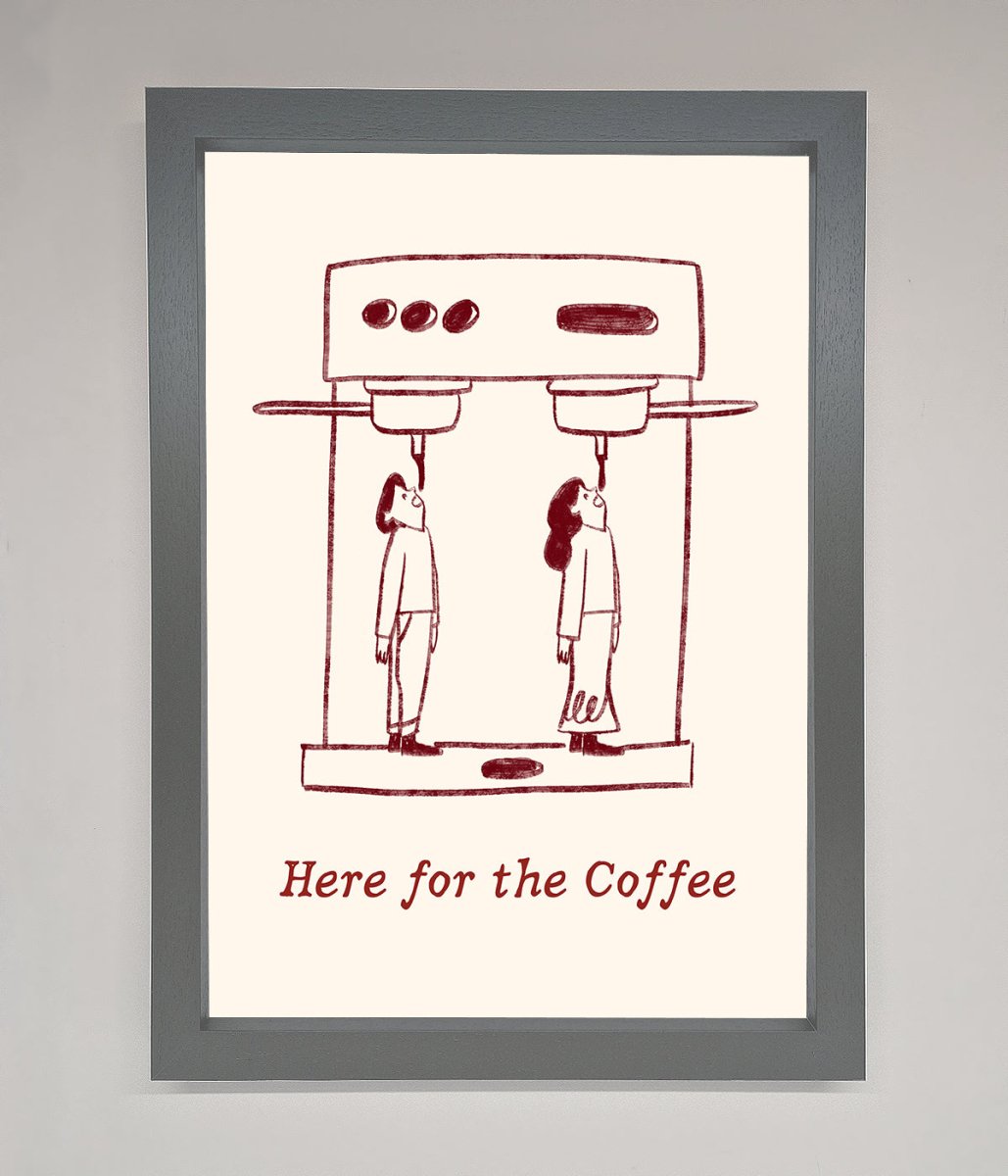 Here For The Coffee Framed Print - Zestio