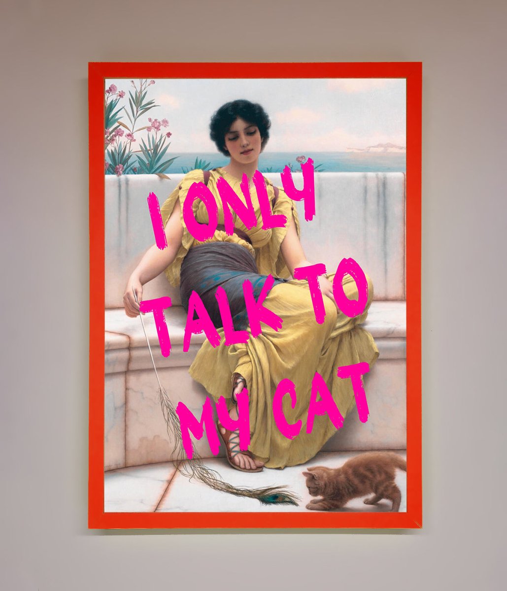 I Only Talk To My Cat Framed Wall Art - Zestio