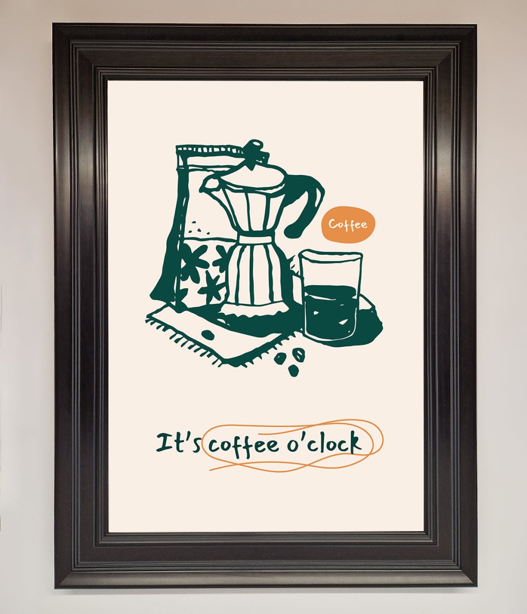 Its Coffee O Clock Framed Wall Art - Zestio