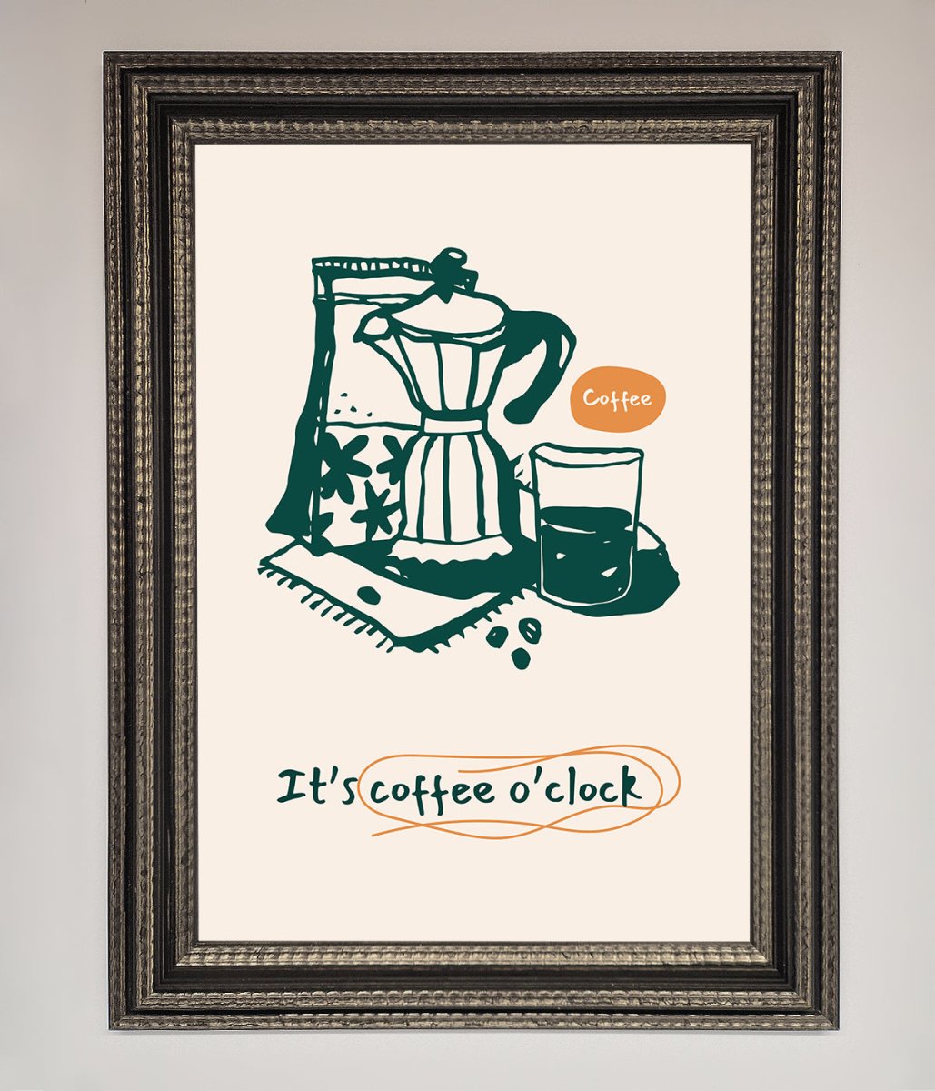 Its Coffee O Clock Framed Wall Art - Zestio