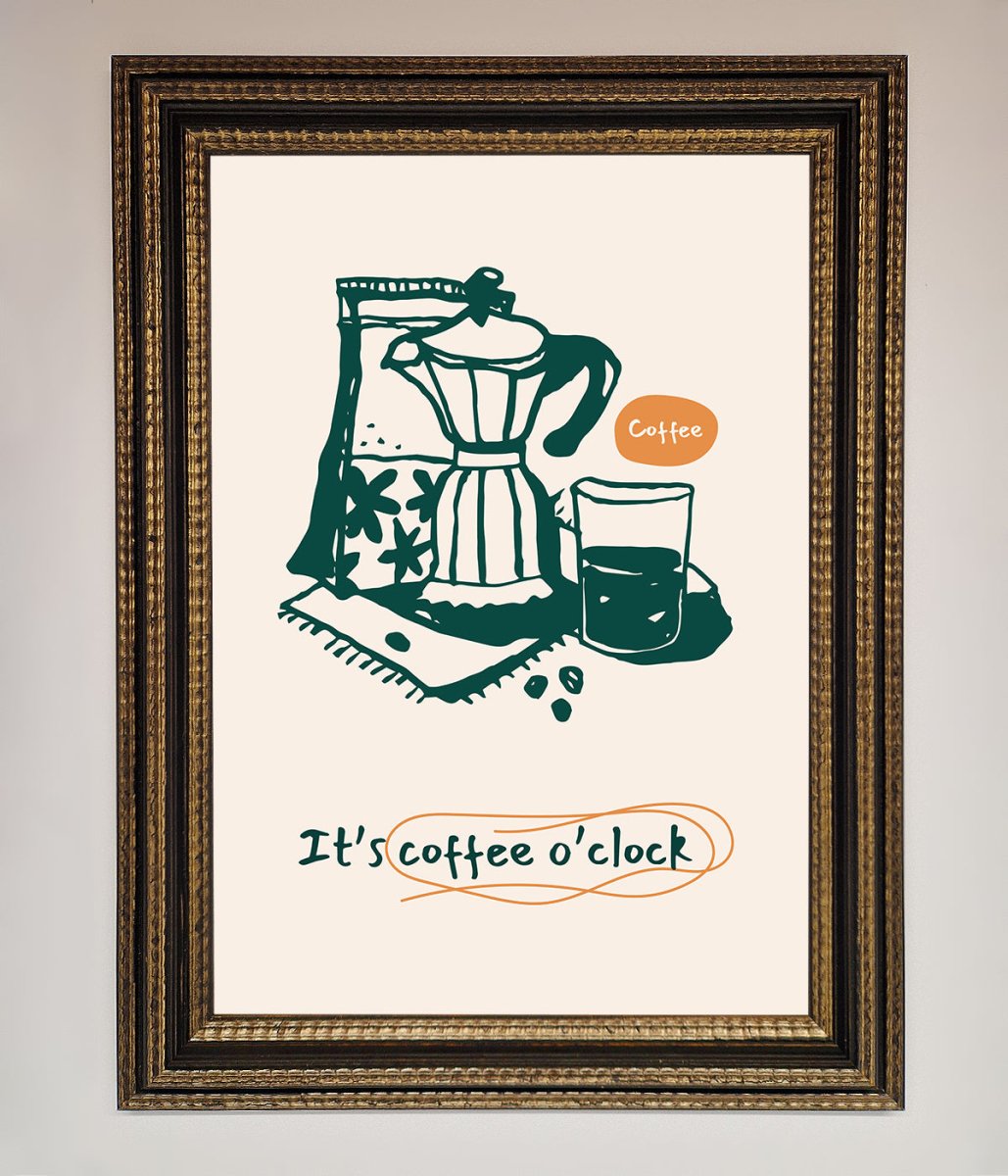 Its Coffee O Clock Framed Wall Art - Zestio