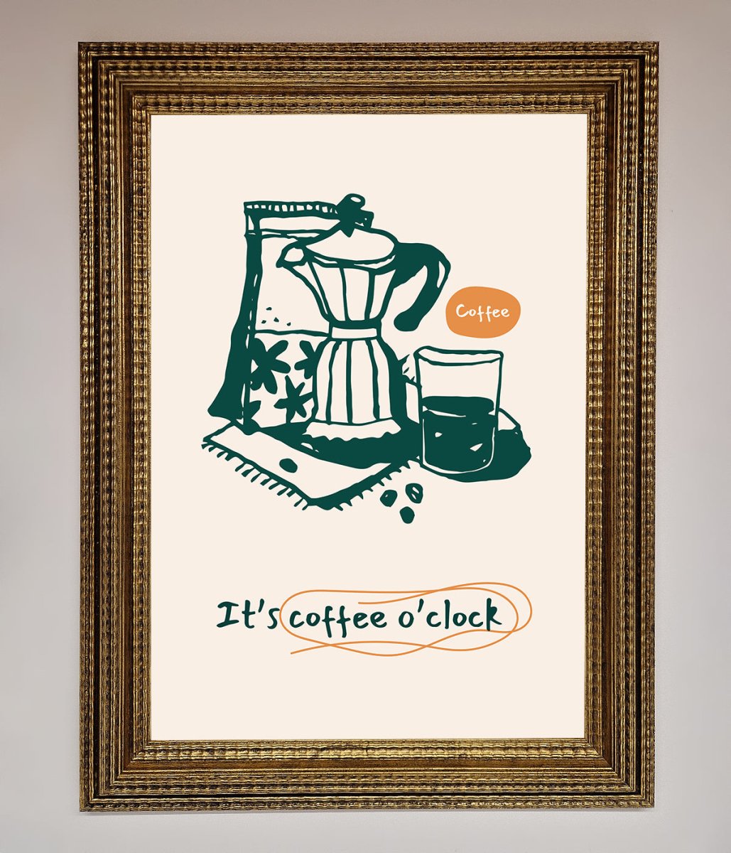Its Coffee O Clock Framed Wall Art - Zestio