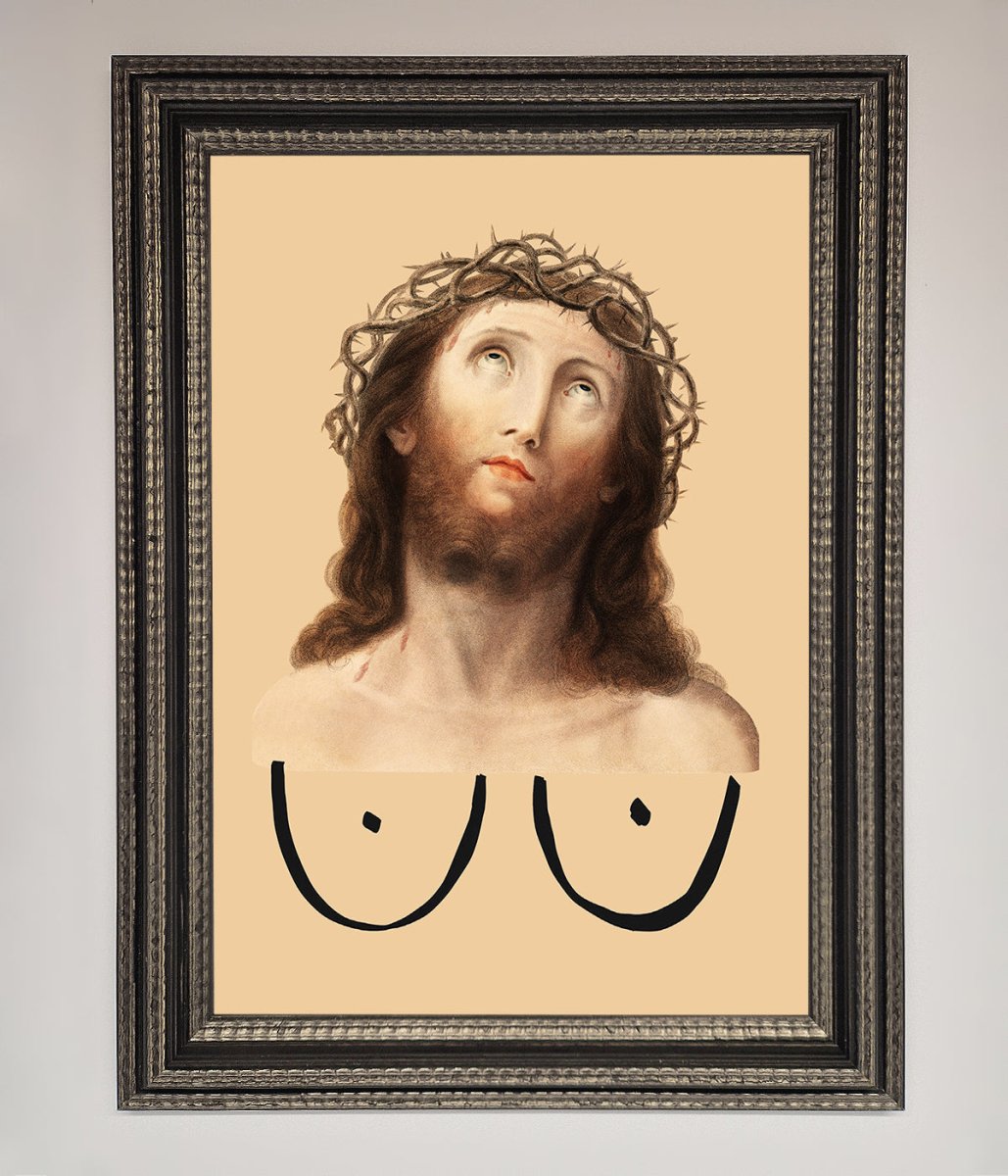 Jesus Breasts Framed Poster - Zestio