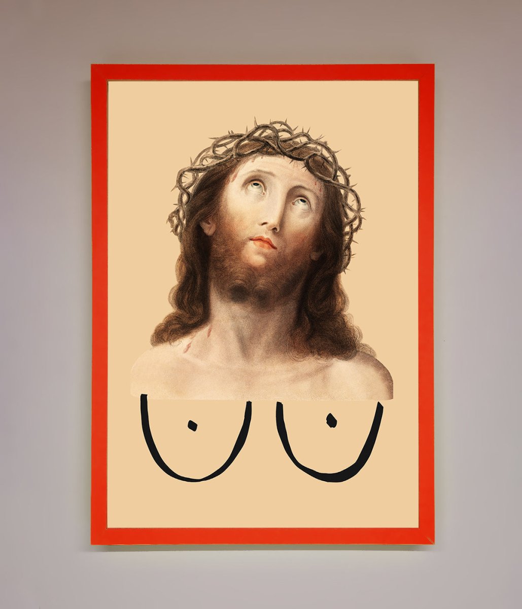 Jesus Breasts Framed Poster - Zestio