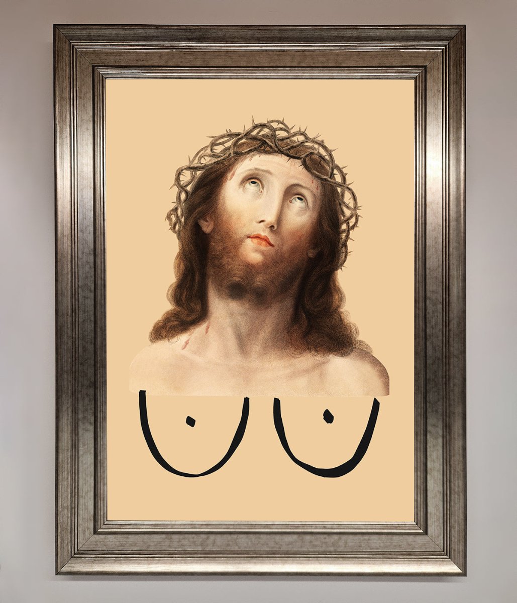 Jesus Breasts Framed Poster - Zestio