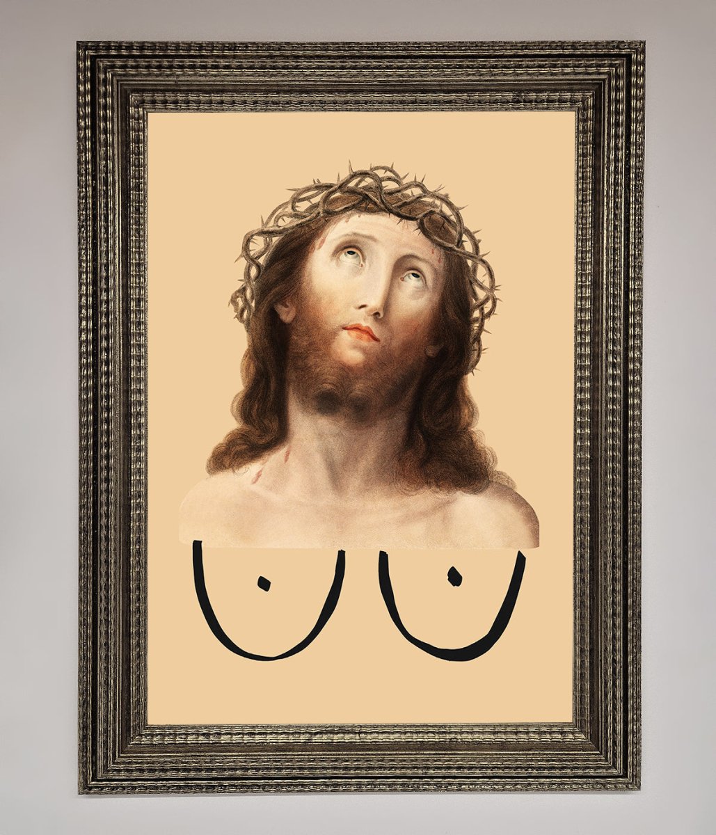 Jesus Breasts Framed Poster - Zestio