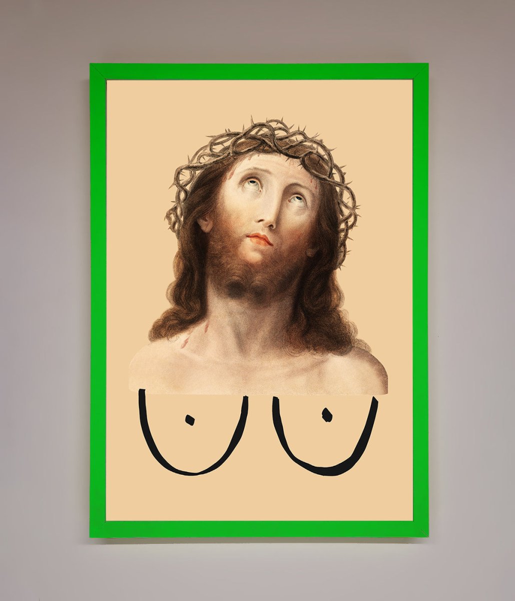 Jesus Breasts Framed Poster - Zestio