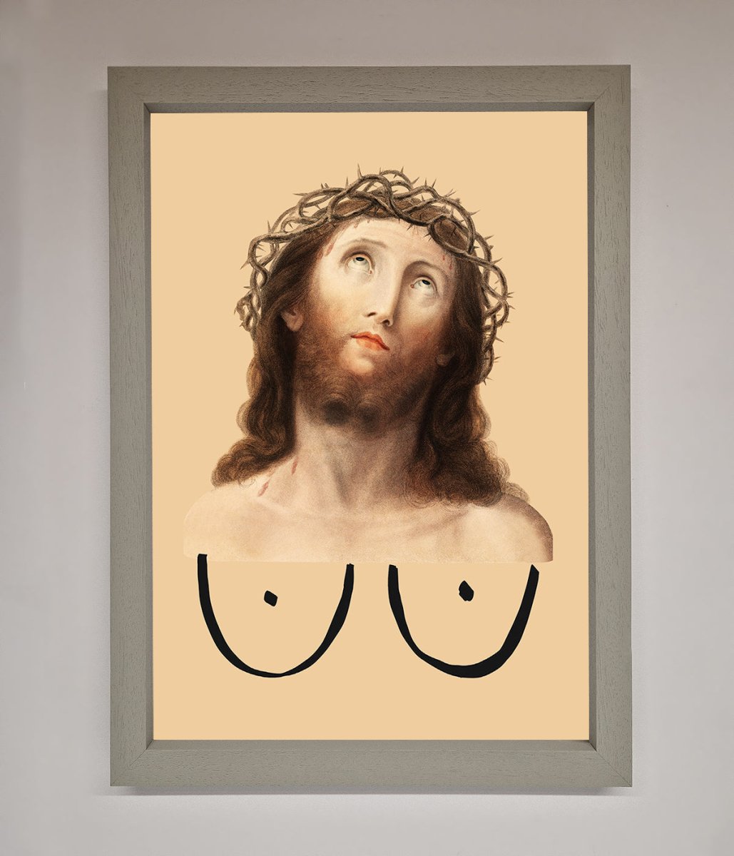 Jesus Breasts Framed Poster - Zestio