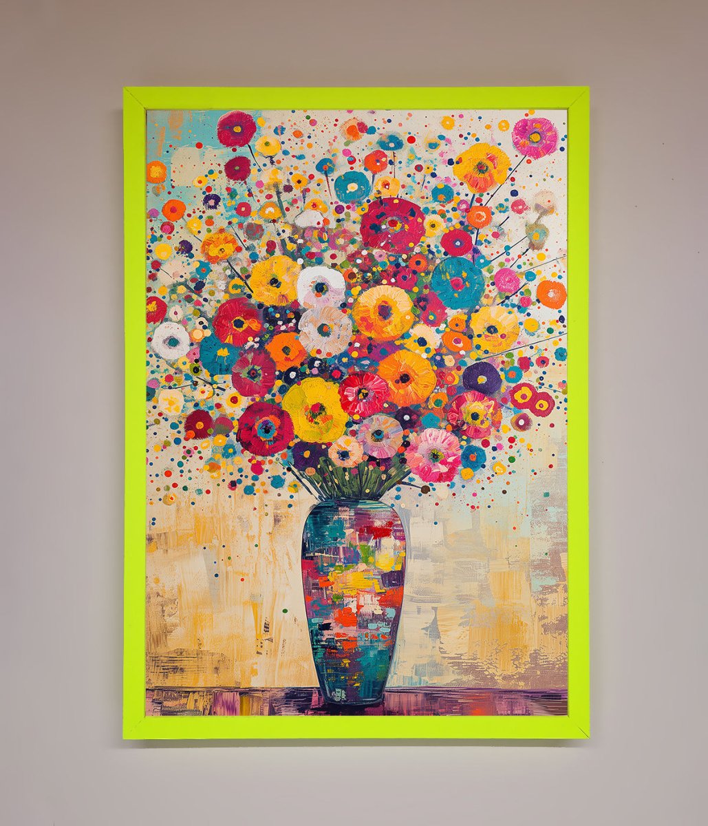 Klimt Style Flowers Framed Poster - Zestio