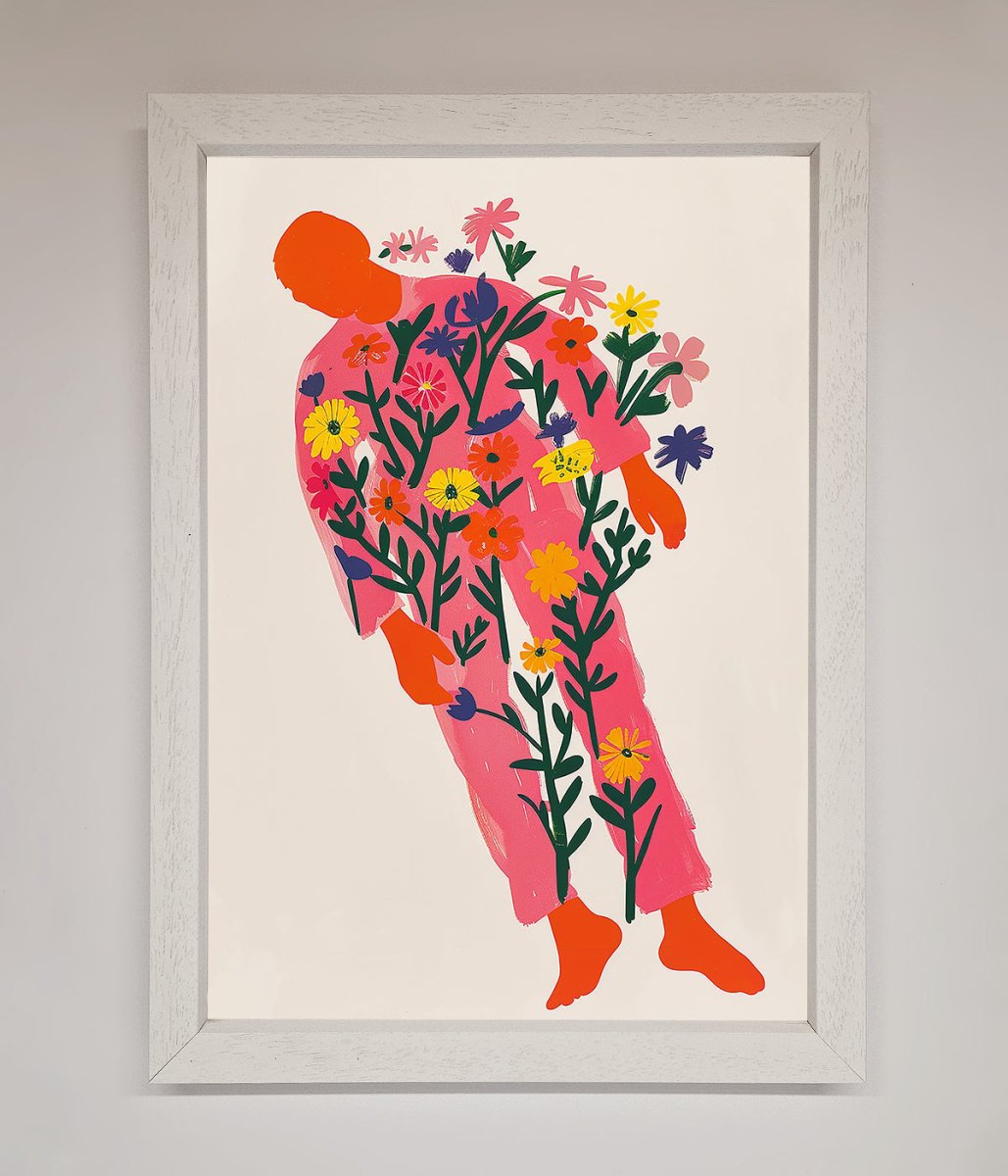 Laying In The Flowers Framed Poster - Zestio