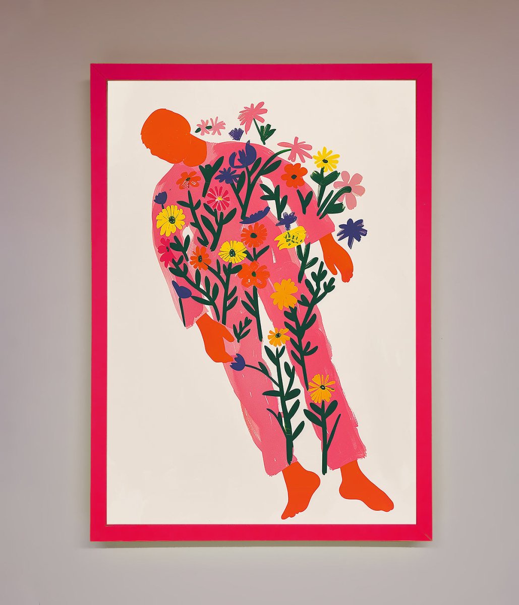 Laying In The Flowers Framed Poster - Zestio