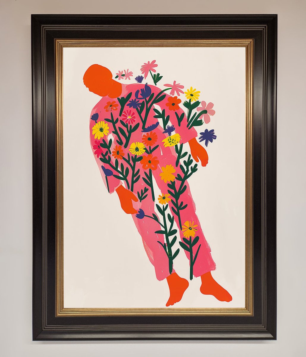 Laying In The Flowers Framed Poster - Zestio