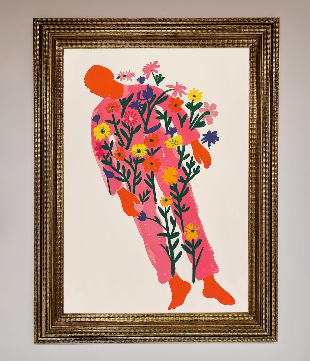 Laying In The Flowers Framed Poster - Zestio