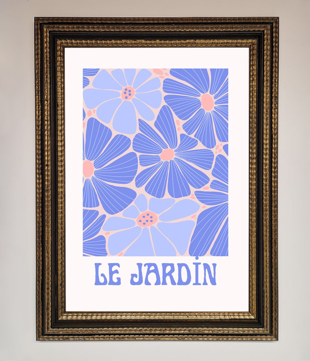 Le Jardin Blue Framed Poster - Zestio