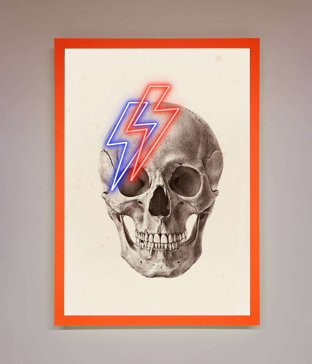 Lightning Skull Framed Print - Zestio
