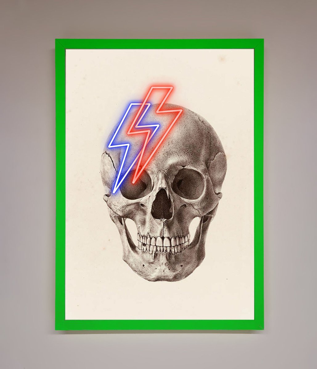Lightning Skull Framed Print - Zestio