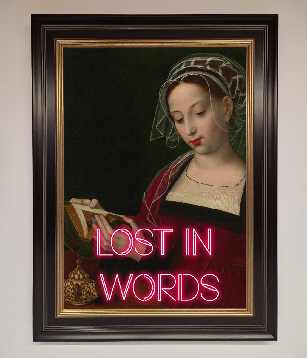 Lost In Words Medieval Framed Poster - Zestio