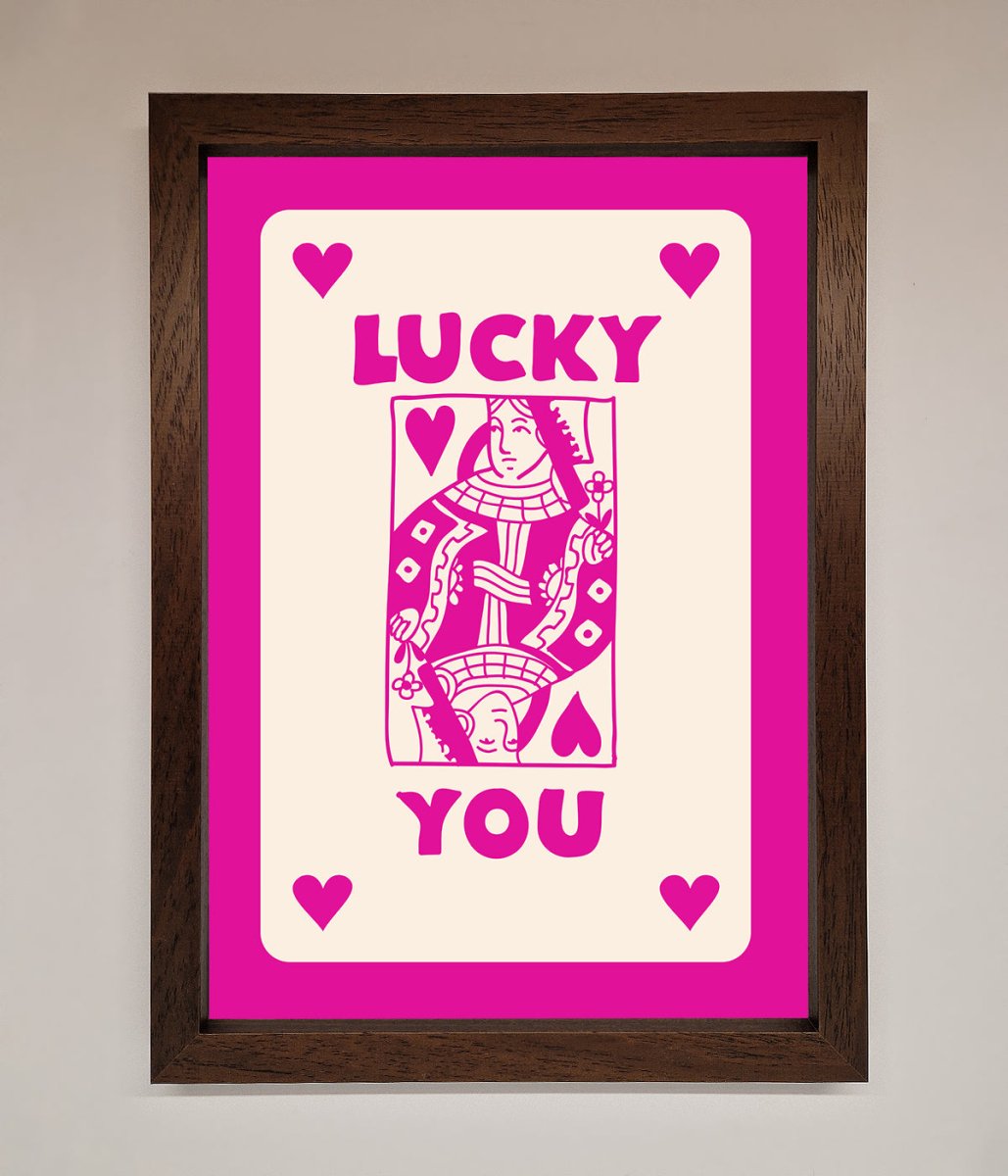 Lucky You Hot Pink Framed Poster - Zestio
