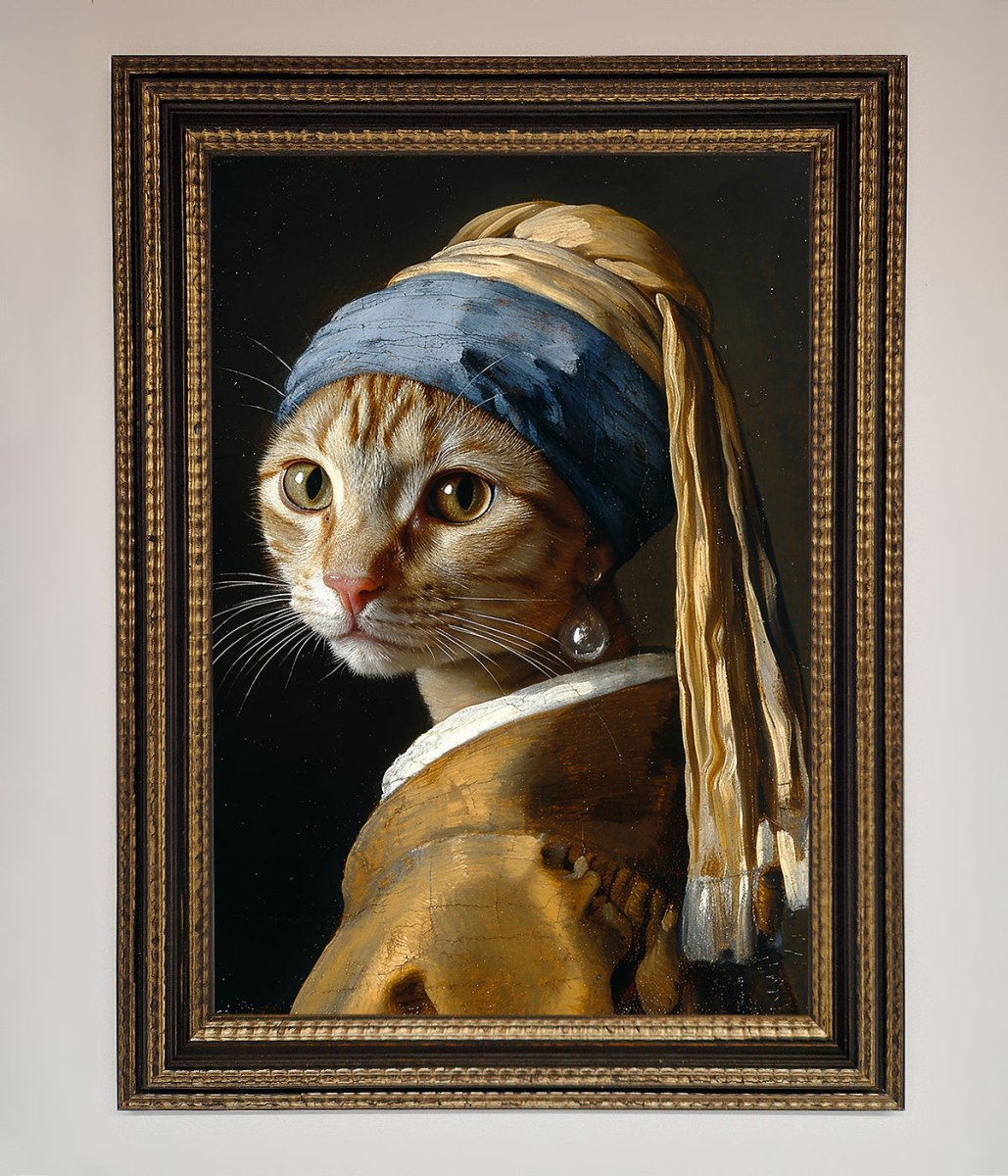 Mona Lisa Cat Framed Poster - Zestio