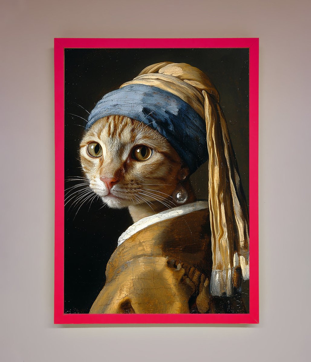 Mona Lisa Cat Framed Poster - Zestio