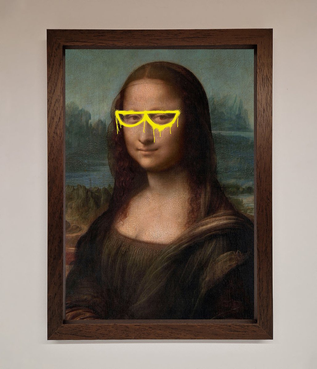 Mona Lisa Glasses Framed Print - Zestio
