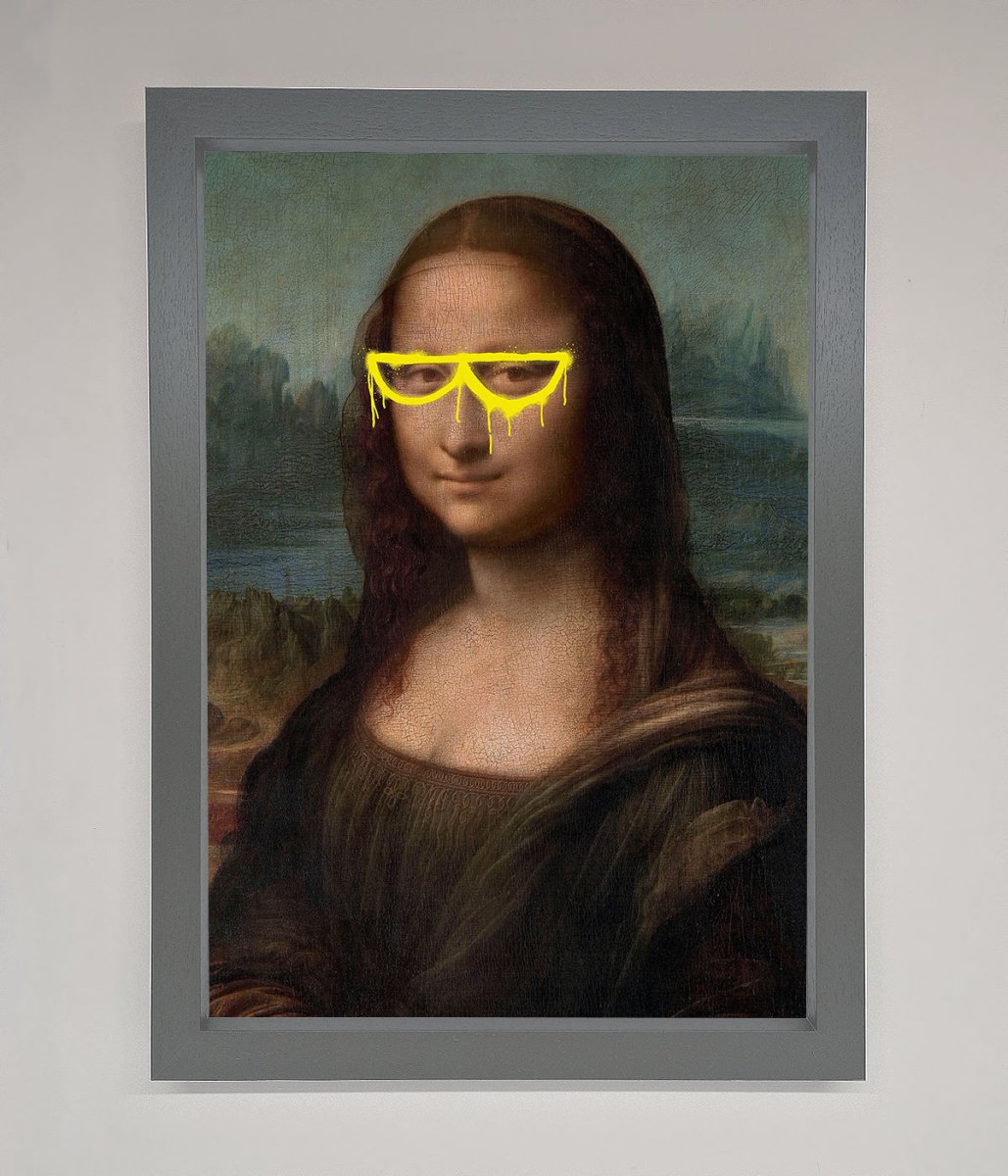 Mona Lisa Glasses Framed Print - Zestio