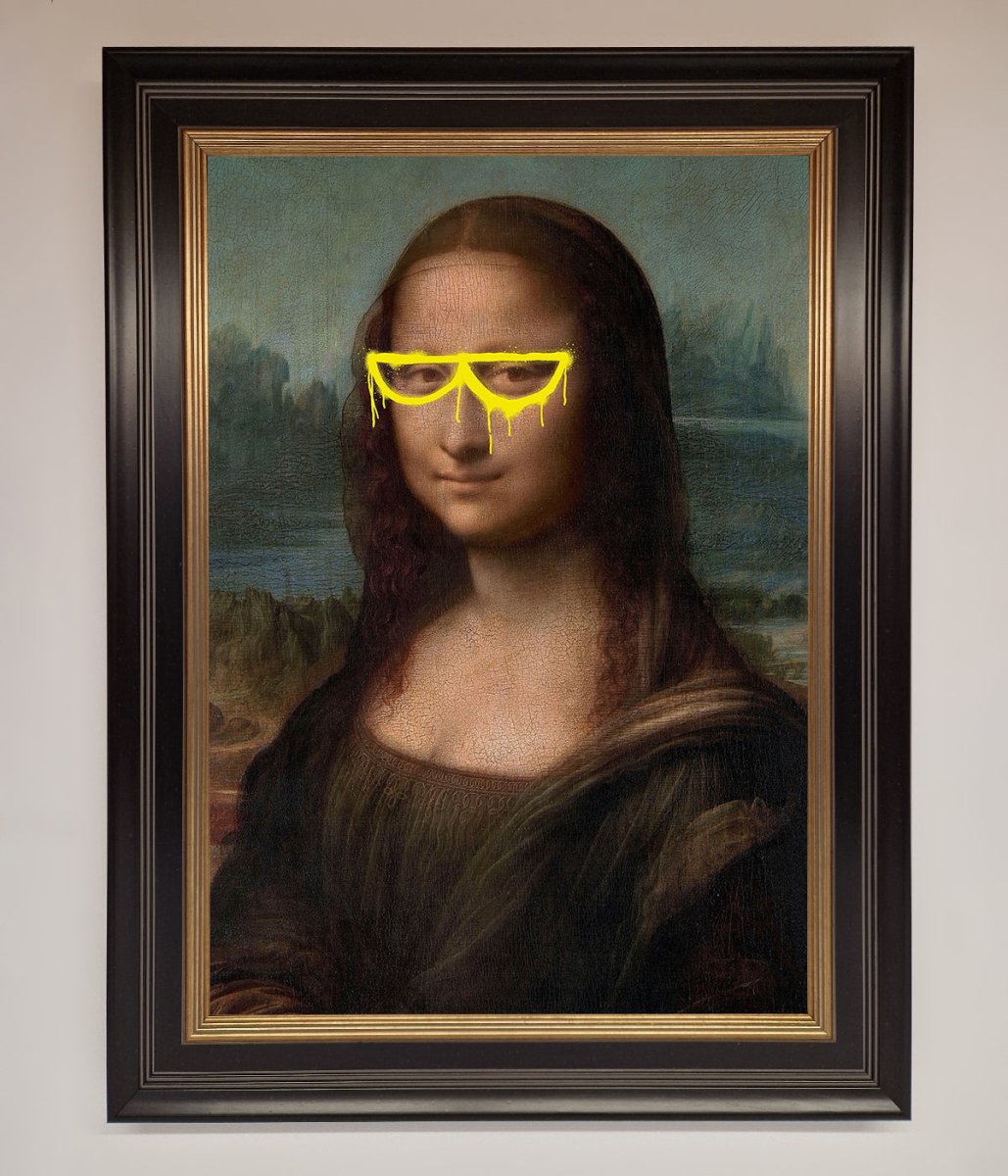 Mona Lisa Glasses Framed Print - Zestio