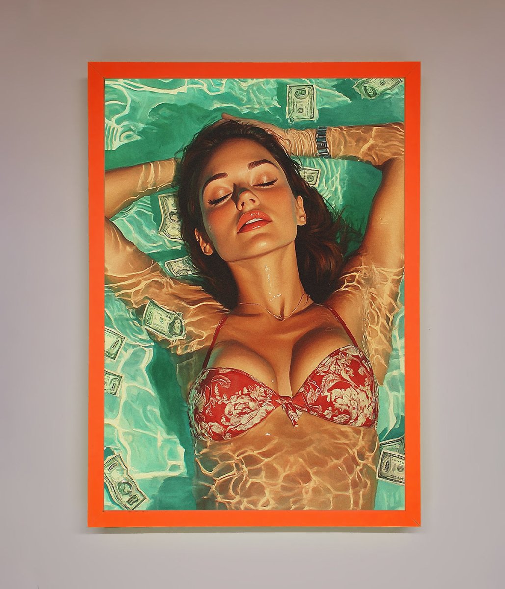 Money Pool Babe Framed Wall Art - Zestio