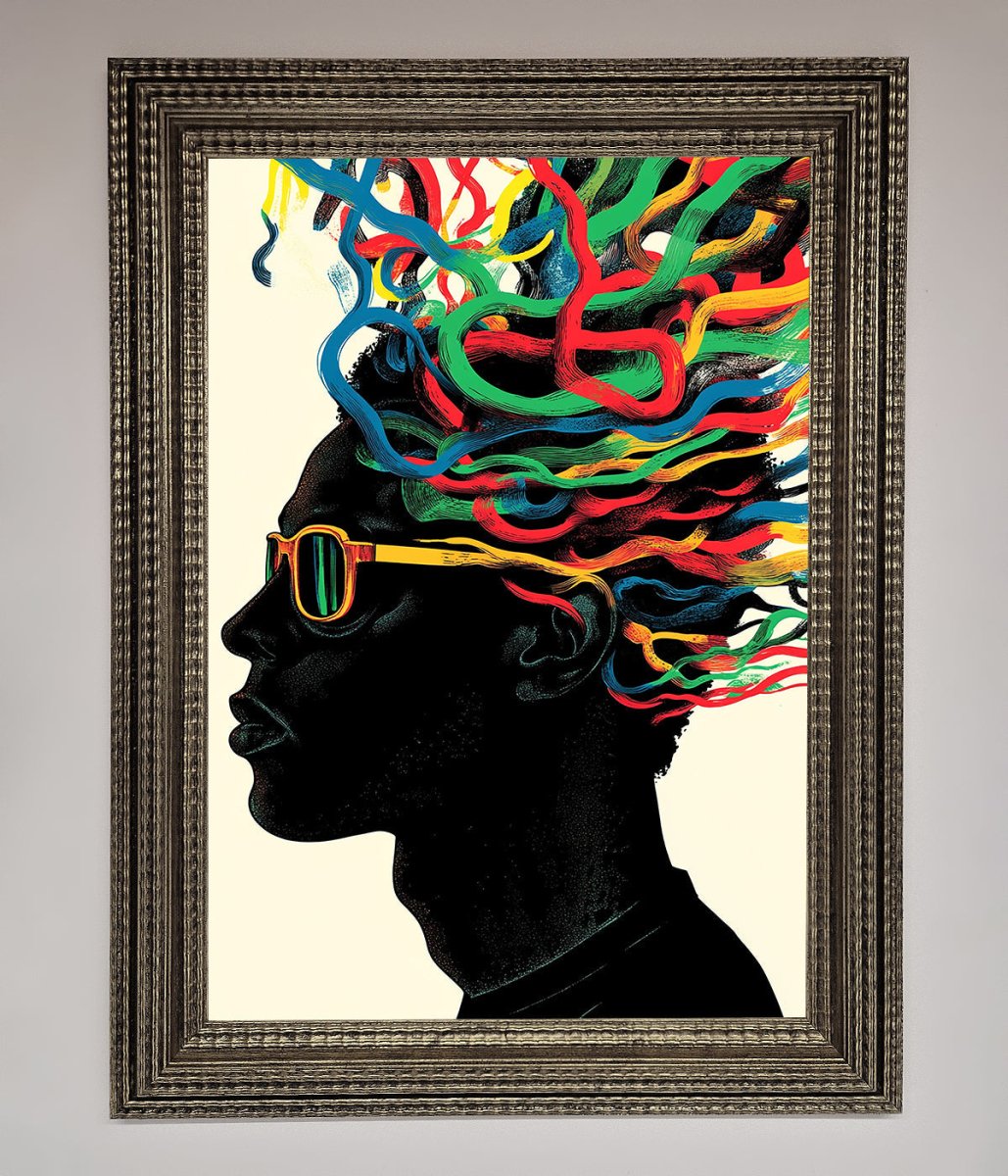 Multicolour Noodle Hair Framed Print - Zestio