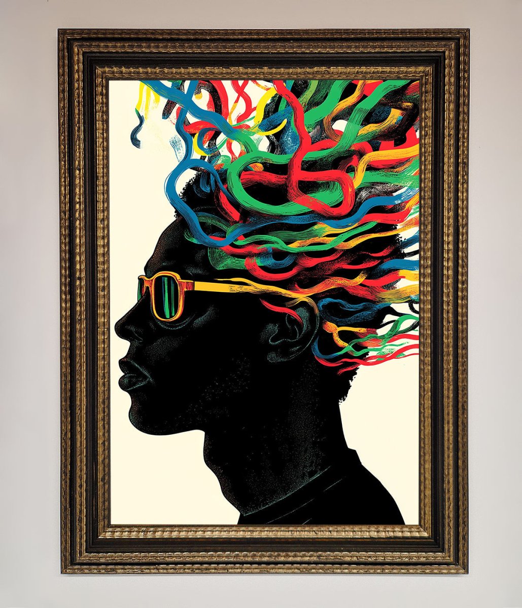 Multicolour Noodle Hair Framed Print - Zestio