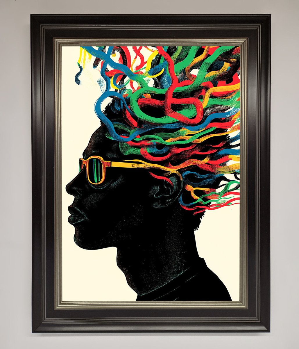 Multicolour Noodle Hair Framed Print - Zestio