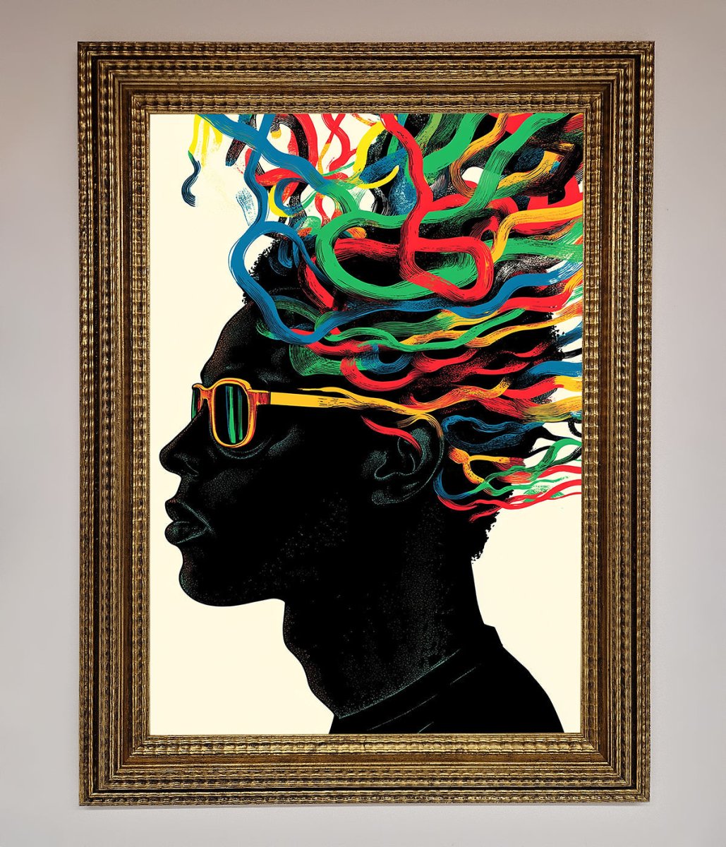 Multicolour Noodle Hair Framed Print - Zestio