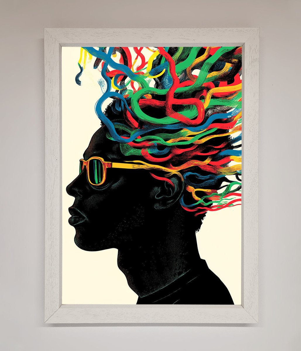 Multicolour Noodle Hair Framed Print - Zestio