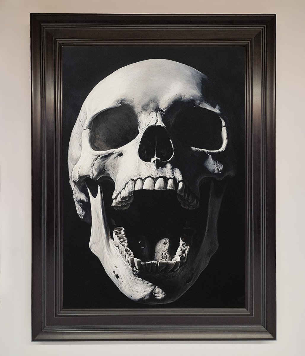 Open Mouth Skull Framed Poster - Zestio
